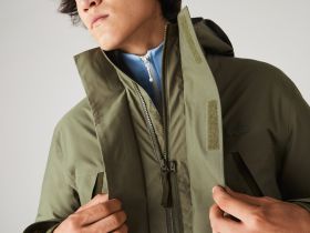 Мужская короткая парка Lacoste с мехом