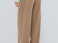 Прямые брюки с эластичным поясом, Бежевый
