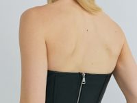 Топ-корсет из искусственной кожи, Черный