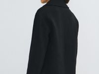 Короткое пальто из шерсти, Черный