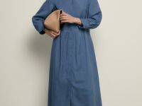 Платье А-силуэта с добавлением льна