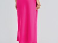 Сатиновая юбка А-силуэта, Розовый