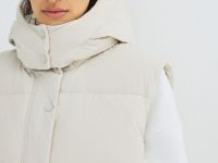 Жилет с капюшоном, Бежевый