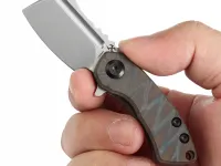 Складной нож Kansept Mini Korvid, сталь S35VN, рукоять Tiger Stripe Flamed Titanium