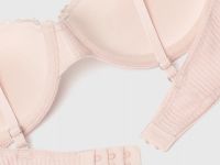 Кружевной бюстгальтер с эффектом пуш-ап, Розовый