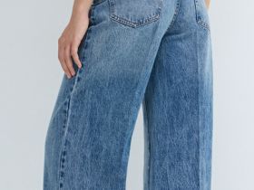 Широкие джинсы Wide leg с ремнём, Синий