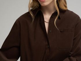 Свободная рубашка из вельвета