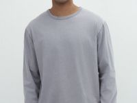 Лонгслив с эффектом стирки, Серый