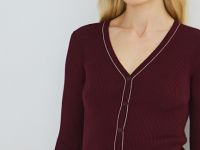 Кардиган с V-вырезом, Фиолетовый