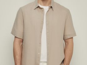 Рубашка изо льна с коротким рукавом