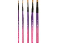 Набор кистей синтетика Decola №5, 5 шт (№ 1, 4, 8, 10, 12 круглая, короткая ручка)