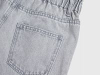 Джинсовые шорты на резинке с поясом, Серый