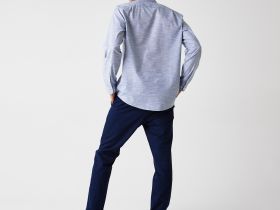 Мужские брюки Lacoste приталенного кроя из смеси хлопка и льна