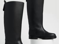Высокие сапоги из натуральной кожи, Черный