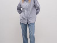 Рубашка из хлопка с отложным воротником