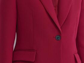 Однобортный приталенный жакет, Красный
