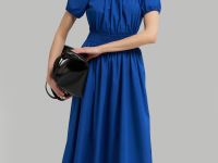 Платье миди с эластичным поясом