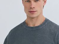 Базовая футболка с эффектом стирки, Серый