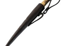 Нож Сокол, сталь М398, рукоять стабилизированный кап клена, мельхиор