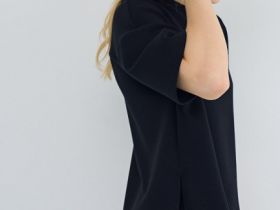 Футболка оверсайз с разрезами, Черный