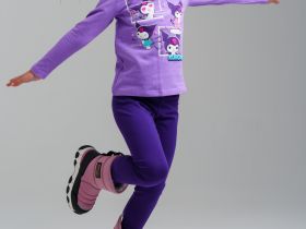 Фуфайка трикотажная для девочек (футболка с длинными рукавами)