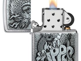 Зажигалка ZIPPO Classic с покрытием Brushed Chrome, латунь/сталь, серебристая