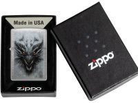 Зажигалка ZIPPO Dragon Design с покрытием Linen Weave, латунь/сталь, серебристая