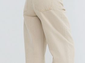 Джинсы Barrel с высокой посадкой, Бежевый