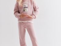 Розовые спортивные брюки клёш для девочки Глория Джинс