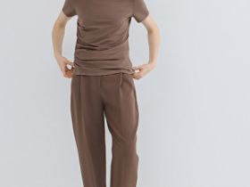 Футболка с драпировкой, Коричневый