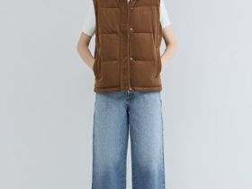 Утеплённый вельветовый жилет, Желтый