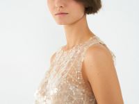 Полупрозрачный топ с пайетками, Желтый