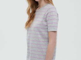 Джемпер в полоску с коротким рукавом