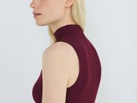 Вязаная майка с воротником-стойкой, Фиолетовый