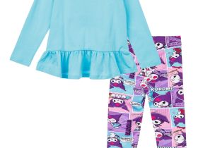 Комплект трикотажный для девочек: фуфайка (футболка), брюки (легинсы)