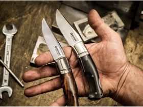 Складной нож Boker Boxer Desert Ironwood, сталь N690, рукоять сталь/дерево