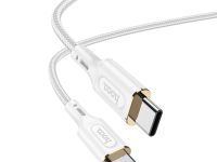 Кабель Hoco X95 Goldentop (Type-C) на (Type-C) 3A/60W 100см тканевая оплетка (белый)