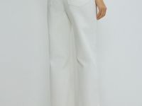 Широкие джинсы с высокой посадкой, Бежевый