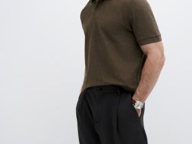 Поло с растительным принтом, Серый