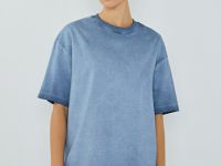 Футболка с градиентом и стразами, Синий