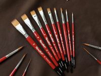 Кисть синтетика имитация колонка №22 плоская Roubloff "1S24" ручка фигурная