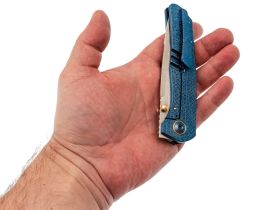Складной нож Assassin knives Argo 2.0, сталь M398, рукоять титан, синий