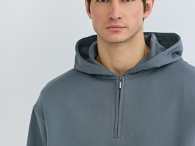 Толстовка на молнии с капюшоном, Серый