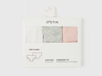 Трусы средней посадки, 3 шт., Белый