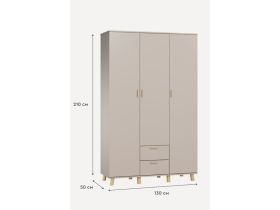 Распашной шкаф Пронто 3-130x210 Латте