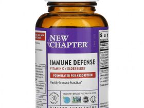 New Chapter, Immune Defense, витамин C и бузина, 30 вегетарианских таблеток
