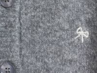 Кардиган с вышивкой для девочек, Серый