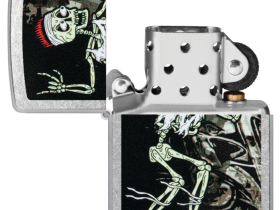 Зажигалка ZIPPO Skateboard Design с покрытием Street Chrome, латунь/сталь, серебристая, 38x13x57 мм