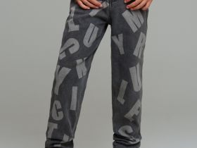 Брюки текстильные джинсовые утепленные флисом для мальчиков