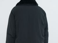 Утеплённая куртка с меховым воротником, Черный